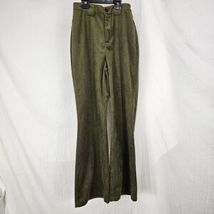 Cider Green Corduroy Flare Pants Trouser Women's Size XS Button